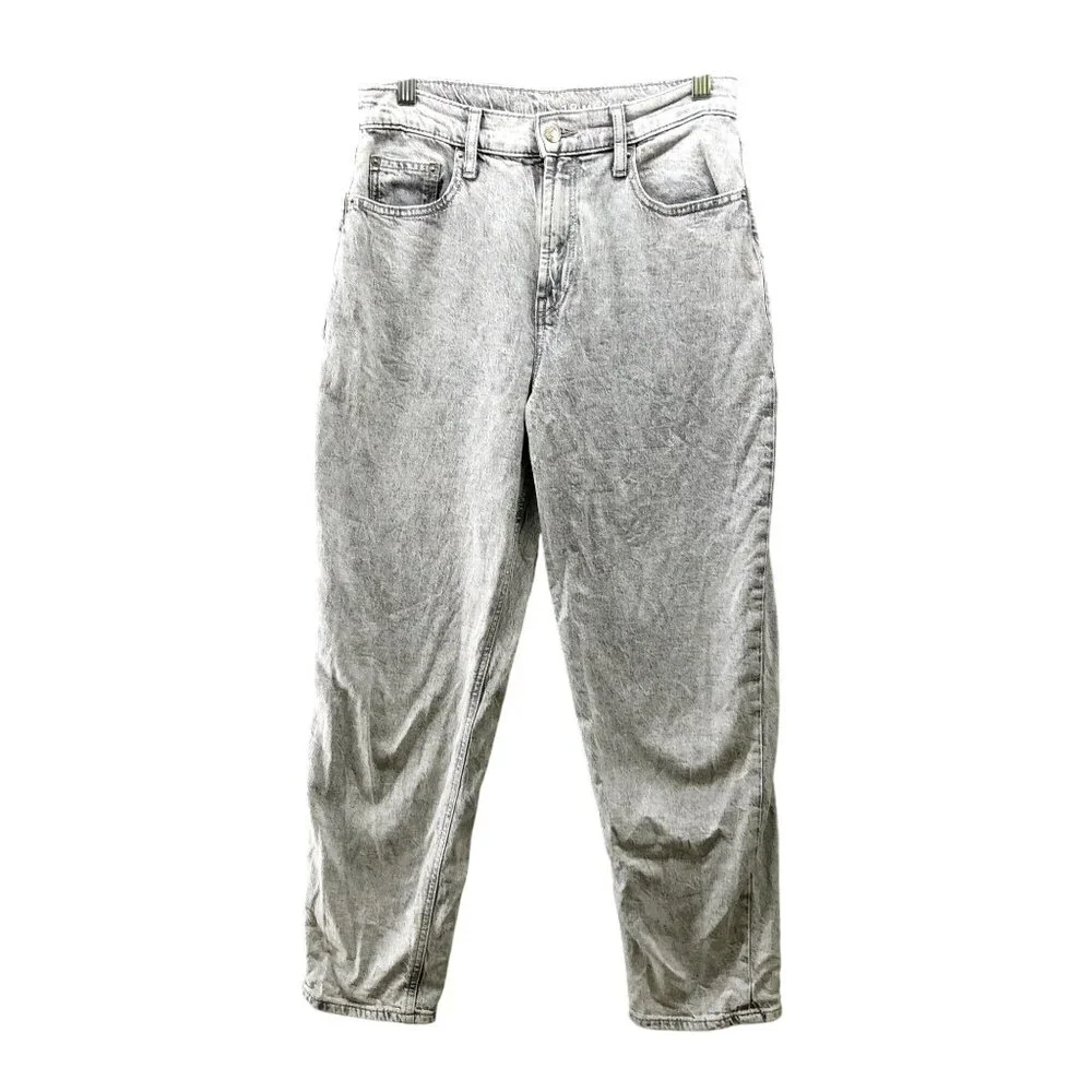 Gap‎ Teen Girls Size 18 Mom Jean Grey Wash High Rise Light Wash Stretch